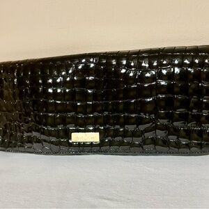 Charles David Black Patent Croc Leather Clutch